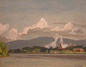 SOLD "Grenville, Quebec - 1968" by A.J. Casson 12 x 15 - oil