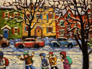 SOLD "After School Friends" by Rod Charlesworth 9 x 12 - oil $845 Unframed $960 in show frame