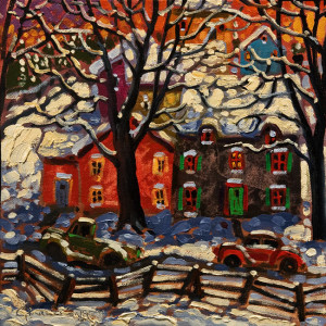 SOLD "December Nights" by Rod Charlesworth 10 x 10 - oil $775 Unframed $985 in show frame