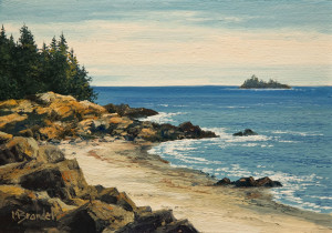 SOLD "East Beach" by Merv Brandel 5 x 7 - oil $630 Unframed $780 in show frame