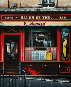 "G. Renard Salon" by Thomas Pradzynski 8 1/2 x 10 1/2 - serigraph $1560 Framed