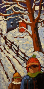 SOLD "In Winter" by Rod Charlesworth 4 x 8 - oil $445 Unframed $590 in show frame