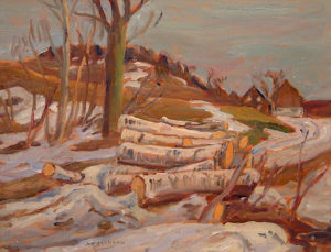 SOLD "The Woodpile" by A.Y. Jackson 10 1/2 x 13 1/2 - oil