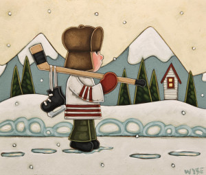 SOLD "The Northern Boy" by Peter Wyse 10 x 12 - acrylic $740 (unframed panel with 1 1/2" edging)