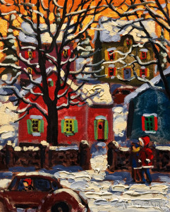SOLD "A Walk in the Snow" by Rod Charlesworth 8 x 10 - oil $700 Unframed $880 in show frame