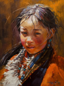 SOLD "Warm Sunlight," by Donna Zhang 12 x 16 - oil $1620 Unframed $1975 in show frame