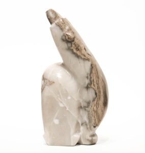 SOLD "Muddy Tundra," by Marilyn Armitage 10 1/2" (H) x 5" (L) x 4" (W) - Opaque alabaster $750