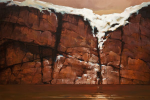 "Snow and Cliff," by Min Ma 24 x 36 - acrylic $4630 Unframed