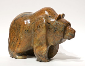 SOLD "Tuckered Out - Brown Bear," by Marilyn Armitage 10" (L) x 7 1/2" (H) - Soapstone $950