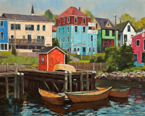 SOLD "View of Lunenburg," by Min Ma 24 x 30 - acrylic $4460 Unframed