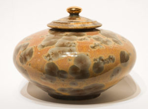 SOLD Lidded vessel (BB-4167) by Bill Boyd crystalline-glaze ceramic - 6 1/2" (H) x 8 1/2" (W) $475