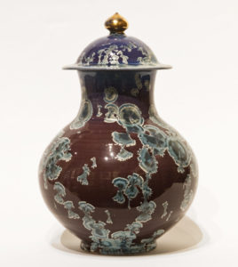 Lidded vessel (BB-4170) by Bill Boyd crystalline-glaze ceramic - 11 1/2" (H) x 7 1/2" (W) $600