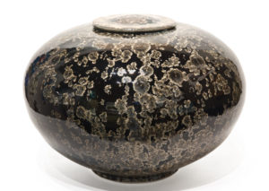 SOLD Lidded vessel (BB-4220) by Bill Boyd crystalline-glaze ceramic - 12" (H) x 16" (W) $1800