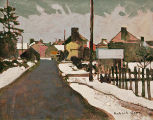 "Entrance to a French Village in January," by Robert Genn 11 x 14 - acrylic $4000 Unframed