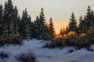SOLD "November Sunrise," by Merv Brandel 20 x 30 - oil $3700 Unframed