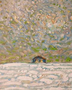 SOLD "Soft Winter Shack," by Steve Coffey 8 x 10 - oil $740 Unframed