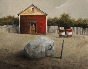 SOLD "The Tether Stone," by Mark Fletcher 11 x 14 - acrylic $950 Unframed