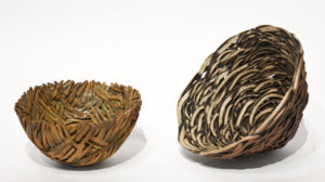 Nest Vessels (LR-222, LR-223) by Laurie Rolland hand-built ceramic - 5" diameter (left), 7" diameter (right) $250 (left), $550 (right)