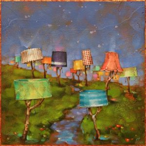 "Afterglow," by Angie Rees 12 x 12 - acrylic $825 (unframed panel with 1 1/2" edges)