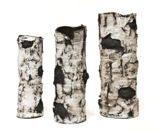 Ceramic birch sculptures by Bev Ellis 11.5" (H) to 15" (H) $125 — $220