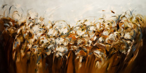 SOLD "Leaning into the Wind," by Carole Arnston 30 x 60 - oil $4400 Unframed