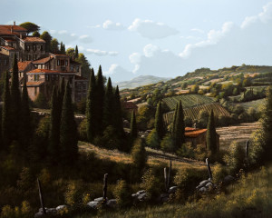 "Rolling Hills of Italy," by Bill Saunders 24 x 30 - acrylic $4840 Unframed