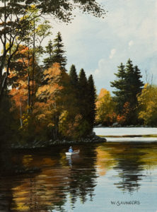 SOLD "Rowboat," by Bill Saunders 6 x 8 - acrylic $500 Unframed
