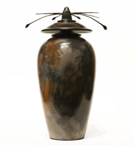 SOLD Vase (213) by Geoff Searle pit-fired pottery - 13" (H) $650
