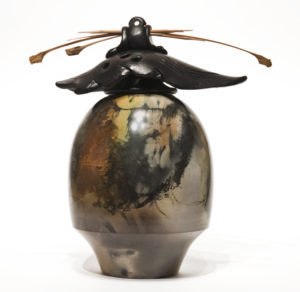 SOLD Vase (217) by Geoff Searle pit-fired pottery - 8 1/2" (H) $425