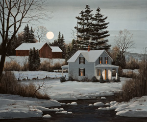 SOLD "There's a Moon Out Tonight," by Bill Saunders 20 x 24 - acrylic $3400 Unframed