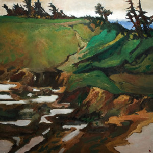 SOLD "Tidal Pools - Chesterman Beach," by H. E. Kuckein 48 x 48 - oil $7500 Unframed