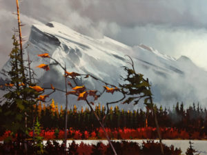 SOLD "Westerly Winds at Mt. Rundle," by Michael O'Toole 36 x 48 - acrylic $6420 Unframed