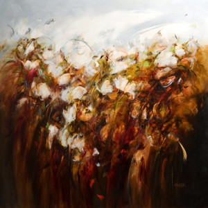 "Wind Shadows in the Meadow" by Carole Arnston 46 x 48 - oil $5100 Unframed