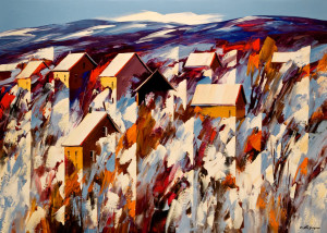 "Winter Retreat," by Christian Bergeron 30x42 - acrylic $2830 Unframed