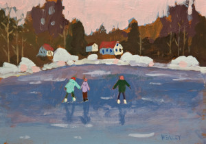 SOLD "Winter Pink" by Paul Healey 5 x 7 - acrylic $250 Unframed $425 in show frame