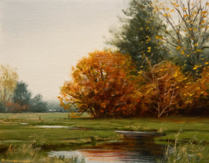 SOLD "Autumn Grove" by Renato Muccillo 3 3/8 x 4 3/8 - oil $900 in show frame