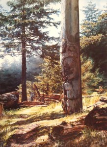 "Bear Pole," by Carol Evans 19 ½ x 27