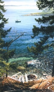 "DeCourcy Island," by Carol Evans 19 1/2 x 32 3/4 - Giclée on paper (edition size of 195) - $495 Unframed 25 x 42 - Giclée on canvas (edition size of 50) - $875 Unframed