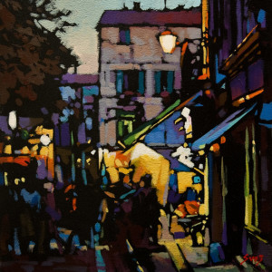 SOLD "Dusk in Arles" by Mike Svob 12 x 12 - acrylic $975 Unframed $1185 in show frame