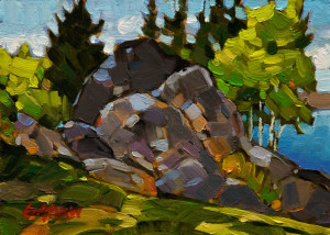 SOLD "Gulf Outcrop" by Graeme Shaw 5 x 7 - oil $390 Unframed $560 in show frame