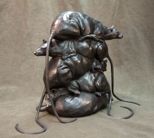 "Heads or Tails," by Nicola Prinsen Bronze - 12" height Edition of 12 $4800