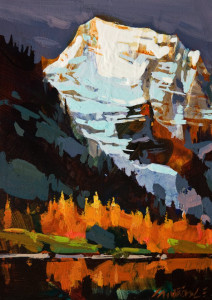 SOLD "Mount Robson Autumn" by Michael O'Toole 5 x 7 - acrylic $500 Unframed $675 in show frame