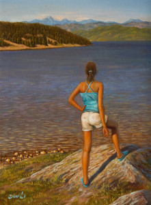 SOLD "Overlooking the Cove" by Don Li 6 x 8 - oil $750 Unframed $900 in show frame