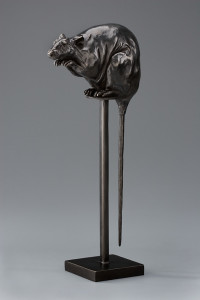 "Sneaky Long Tail Rat," by Nicola Prinsen Bronze - 16 1/2" height including stand Edition of 20 $2900