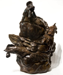 "Stacked Chicks," by Nicola Prinsen 17" (H) x 16" (L) - bronze Artist's Proof - $5600