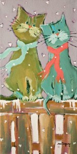 SOLD "Les Amoureux" by Claudette Castonguay 6 x 12 - acrylic $280 Unframed $370 in show frame