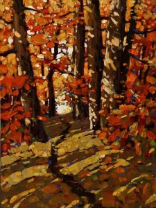 SOLD "Autumn Stroll" by Min Ma 6 x 8 - acrylic $510 Unframed $645 in show frame