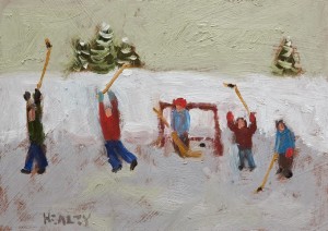 SOLD "Celebration" by Paul Healey 5 x 7 - oil $250 Unframed $425 in show frame