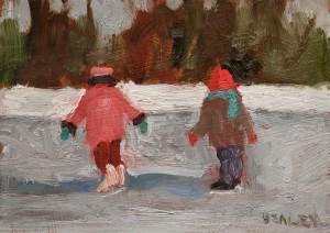 SOLD "December 24th" by Paul Healey 5 x 7 - oil $250 Unframed $425 in show frame