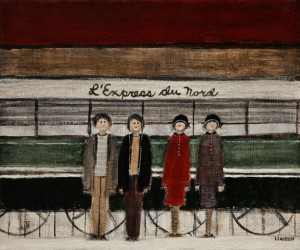 SOLD "L'Express du Nord" by Louise Lauzon 10 x 12 - acrylic $380 Unframed $560 in show frame